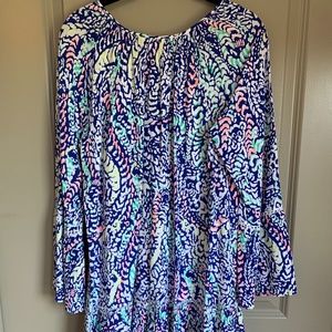 Lily Pulitzer Royal Pom Pom Drop Waist Dress
